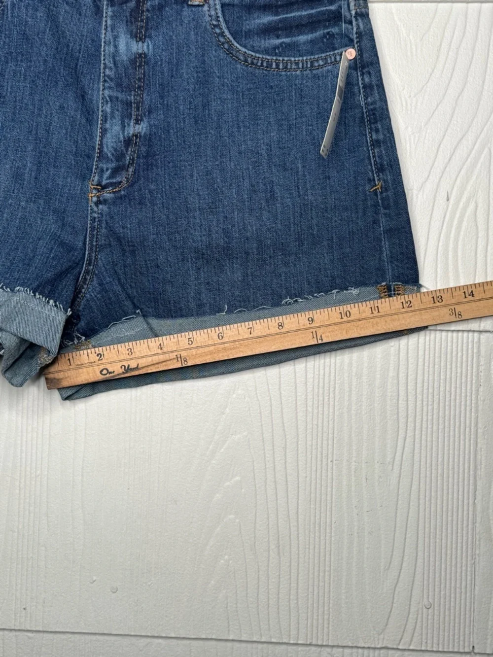 Anthropologie Midnight Blue Rolled Cuff Denim Shorts - Picture 8 of 8
